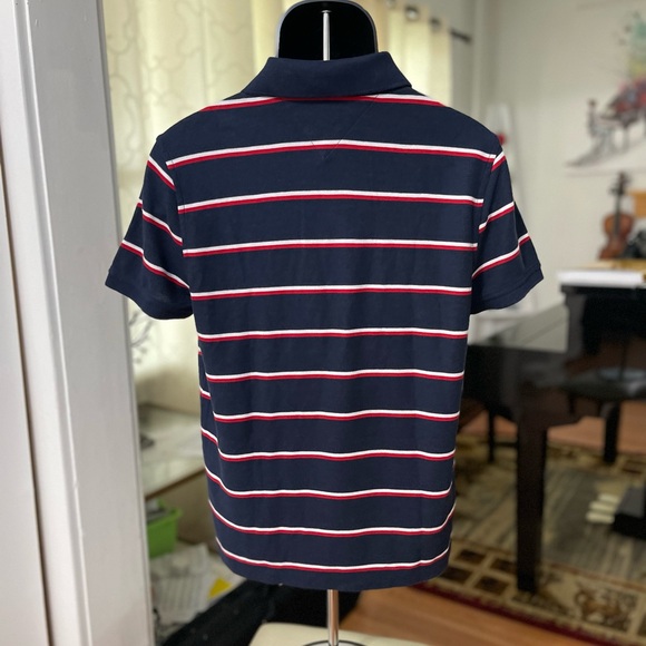 EUC Men’s Size Medium Tommy Hilfiger Performance Pique Striped Polo Shirt Navy - Picture 8 of 12